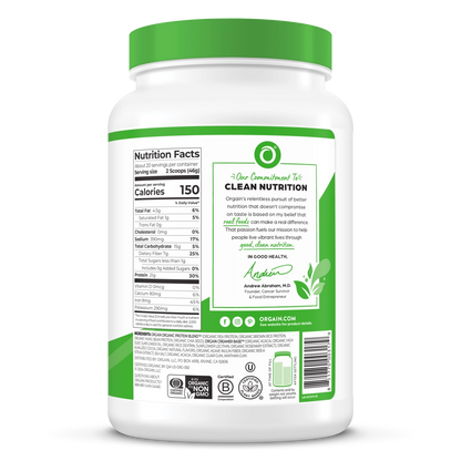 Organic Vegan Protein Powder, Creamy Chocolate Fudge - 21g Plant Protein, 6g Prebiotic Fiber, Low Net Carb, No Lactose Ingredients, No Added Sugar, Non-GMO, For Shakes & Smoothies, 2.03 lb